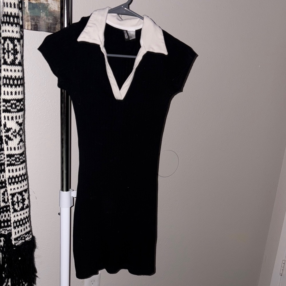 Elegant Black and White Women's Dress